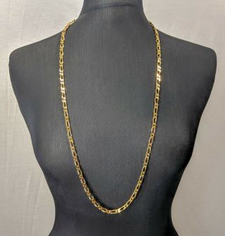 Vintage Jewellery Monet Gold - Tone Open Link Long Chain Necklace