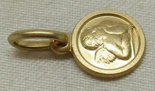 Vintage Solid 14k Yellow Gold Small Italian Cherub Angel Medallion Charm/pendant