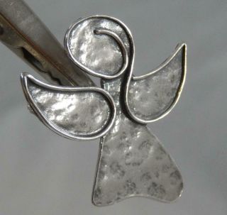 Vintage Silpada Sterling Silver Watch Over Me Angel Pendant Brooch Pin 925 J1551