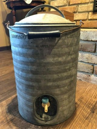 Vintage Galvanized Metal 3 Gallon Water Cooler