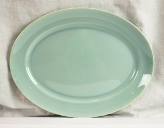 Vintage Teal Blue Turquoise 13 " Serving Platter Plate Dish Franciscan Ware Usa