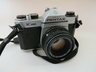 Asahi Pentax K1000 Film Camera With Smc Pentax - M 1:2 50mm Lens