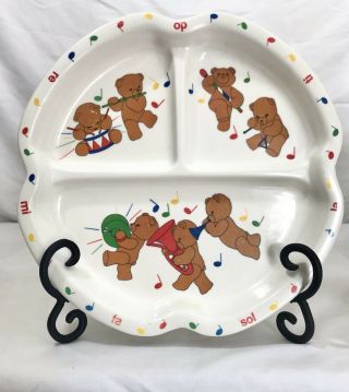 Vintage Child’s Divided Plate Melamine Anacapa Teddy Bears