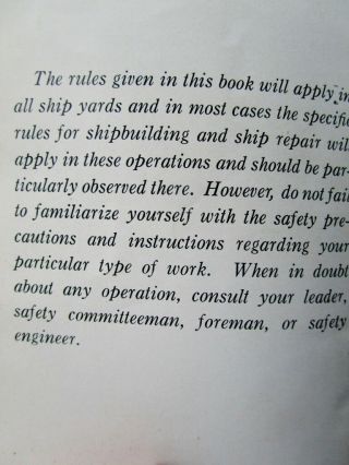 1940 BETHLEHEM STEEL CO SHIPBUILDING DIV Safety Rules SHIP REPAIR & CONSTRUCTION 5