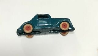 Vintage 1930s/40s Diecast Painted Metal Toy Car With White Rubber Tires