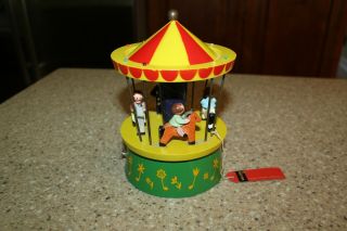 Vintage Reuge Swiss Musical Movement Carousel Plays Mozart Lullaby Switzerland