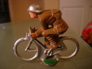 Vintage Barclay Manoil Toy Lead Soldier Bicycle Dispatch Rider Messenger