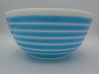 Vintage Pyrex Blue Stripe 403 Mixing Bowl 1/2 Quart Very Good 2
