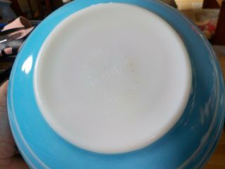 Vintage Pyrex Blue Stripe 403 Mixing Bowl 1/2 Quart Very Good 5