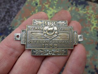 Vintage Car Badge Lytham St Annes Veteran Car Rally 1955,  Brass Plaque