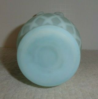 Vintage Fenton Blue Opalescent Satin Diamond Optic Vase 2
