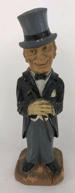 Vintage Syroco Wood Corkscrew Old Codger Man With Top Hat Figure 8 "