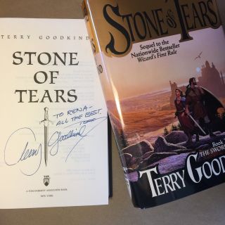 Stone Of Tears By Terry Goodkind (signed First Edition,  Hardcover In Jacket)