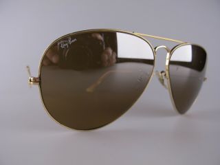Vintage B&l Ray Ban Aviator Sunglasses Size 62 - 14 Etched Lens Made In Usa