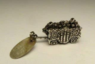 Vintage Circus Wagon Ringling Museums Sterling Silver 925 Pendant Charm Detailed