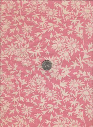 Vintage Feedsack Pink Cream Floral Feed Sack Quilt Sewing Fabric