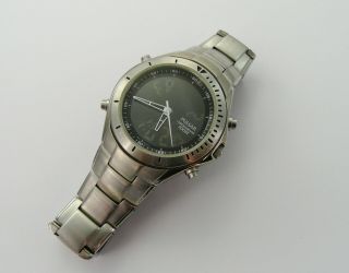 Vintage Pulsar Nx01 - X001 Chrono 100m Lcd Analogue Gents Quartz Wristwatch Vgc