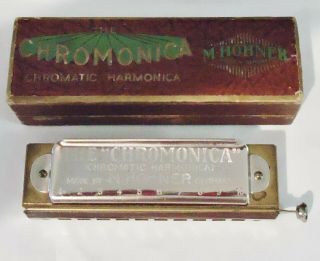 Vintage Hohner Chromonica Harmonica Key - C With Box,  Circa 1924 To 1937