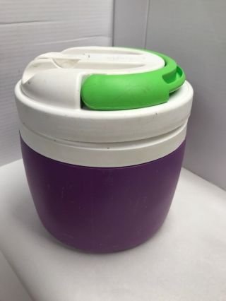 Vintage Igloo 1 Gallon Water Cooler Round Jug With Spout Purple & Green