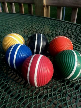 Vintage Croquet Balls / Decor Patina (5 Ball Set)