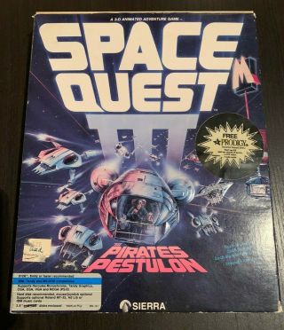 Space Quest Iii (1989) Sierra Vintage Big Box Ms - Dos 3.  5 " Floppy Pc Game
