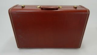 Vintage Samsonite Hard Shell Suitcase Brown W/key No.  4921