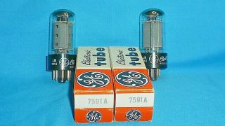 2 Nos Ge 7591a Vintage Vacuum Tubes With Matching Date Codes