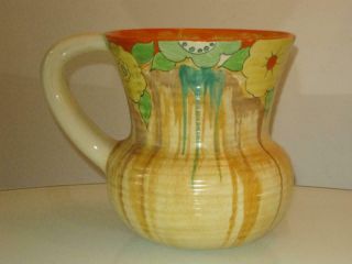 Stunning Large Vintage Clarice Cliff Bizarre Jonquil Pattern Handled Vase