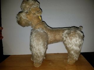 Vintage Steiff Snobby Poodle Dog Tan Mohair