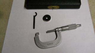 Vintage Starrett 213 - C 1 - 2 " Micrometer W/case,  Standard,  Wrench