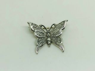 Gorgeous Vintage Sterling Silver Detailed Butterfly Brooch