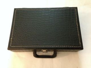 Vintage 30 Cassette Capacity Carrying Case Black Faux Alligator