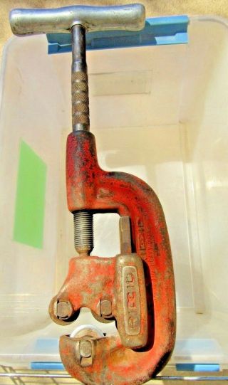 Rigid 1a No.  1 - 2 Heavy Duty Pipe Cutter Tool 1/8 - 1 1/4 " Vintage Pipe Fitter Tools