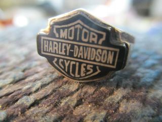 Vintage Sterling Silver Harley Davidson Motor Cycle Ring Size 5