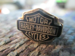 VINTAGE STERLING SILVER HARLEY DAVIDSON MOTOR CYCLE RING SIZE 5 2