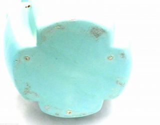 Vintage ARt Deco Pottery Vase Matte Aquamarine Blue Eared 9 