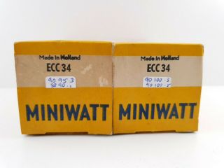 2 X Ecc34 Miniwatt Nos/nib Tubes.  Same Code.  Matched Pair C23 En - Air
