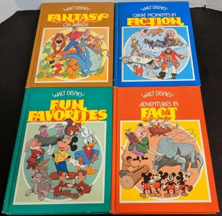 Vintage Set Of 4 Walt Disney Parade Books 1977 Golden Press