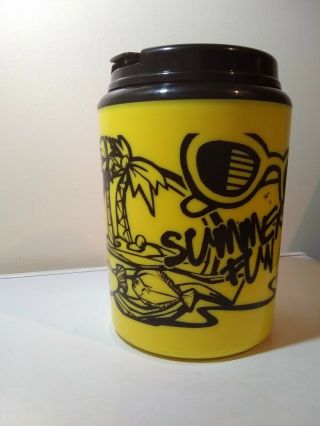 Vintage Betras Usa Summer Fun Travel Mug 52oz Florescent Yellow Beach Xl Cup