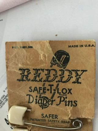 Vintage Reddy Diaper Pins On Cardboard 3 Pack 5