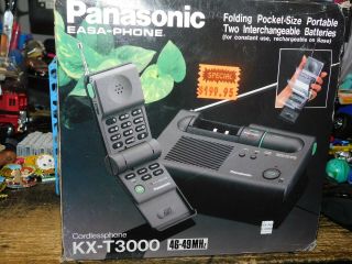 Panasonic Easa - Phone Kx - T3000 Cordless Flip - Phone Telephone 1988 W/ Box