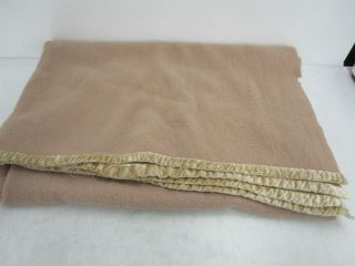 Bruges Frenchwood Brown Vintage Wool Blanket 75 X 60 Inch