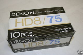10 Denon Hd8 - 75 Metal Particle Audio Cassette Tapes Nos Factory Seal