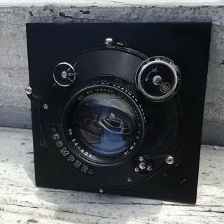 Kodak Anastigmat 6 3/8” (160mm) 4.  5 Lens In Deckel Compur Shutter,  4x4 Lens Board