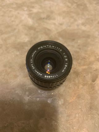 Pentax - 110 Vintage Wide Angle Prime Camera Lens.