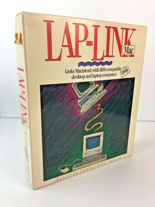 Vintage Ibm / Mac : Lap - Link Macintosh Software Including Cables And Floppys