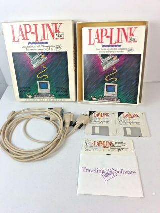 Vintage IBM / MAC : LAP - LINK Macintosh Software Including Cables and Floppys 3
