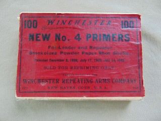Vintage Box Of No.  4 Winchester Repeating Arms Company Primers