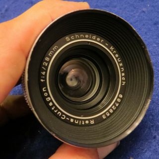 Vtg Schneider - Kreuznach Curtagon 28mm f/4 Lens Compur for Kodak Retina Reflex 8