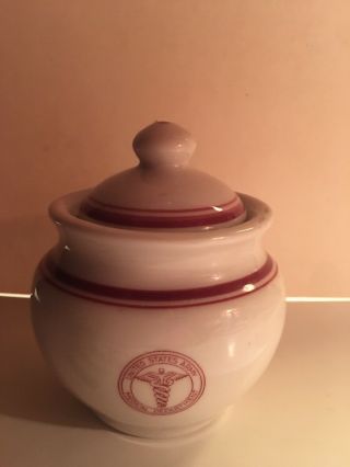 Vintage United State Army Medical Dept.  Ceramic Sugar Bowl Shenango China